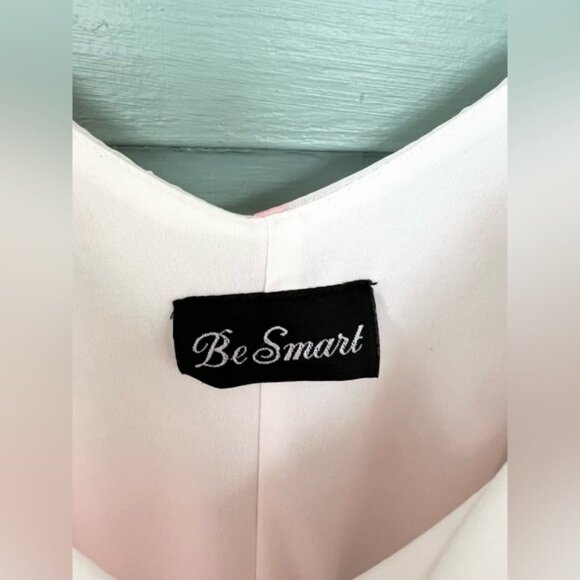 Vintage Y2K cowl neck dress white pink floral 2000s Rory Gilmore phoebe buffet S - Picture 3 of 8